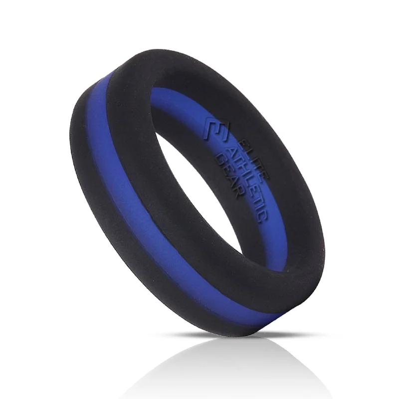 floral wedding rings -Thin Blue Line Silicone Ring