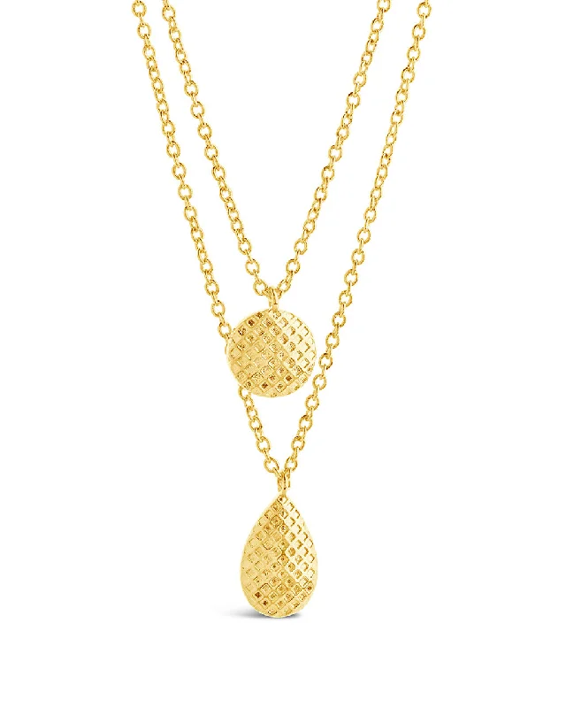 classic necklaces for women -Aldari Textured Layered Chain Necklace