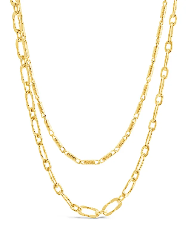 two-tone necklaces for women -Isadora Layered Chain Necklace