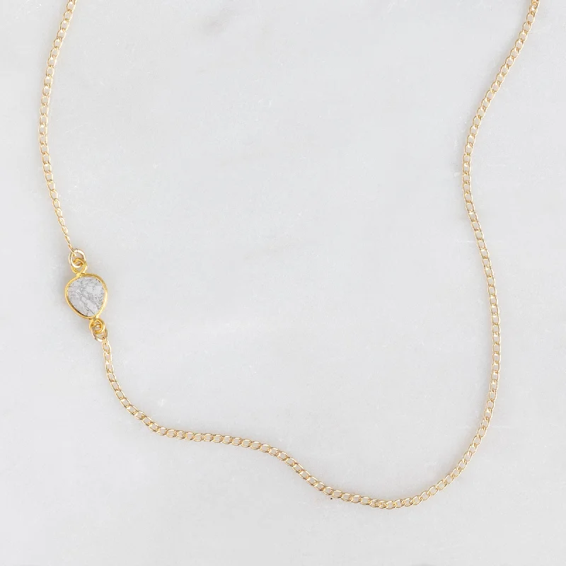 boho necklaces for women -The Asymmetrical Salt and Pepper Diamond Slice Necklace | Yellow Gold Filled