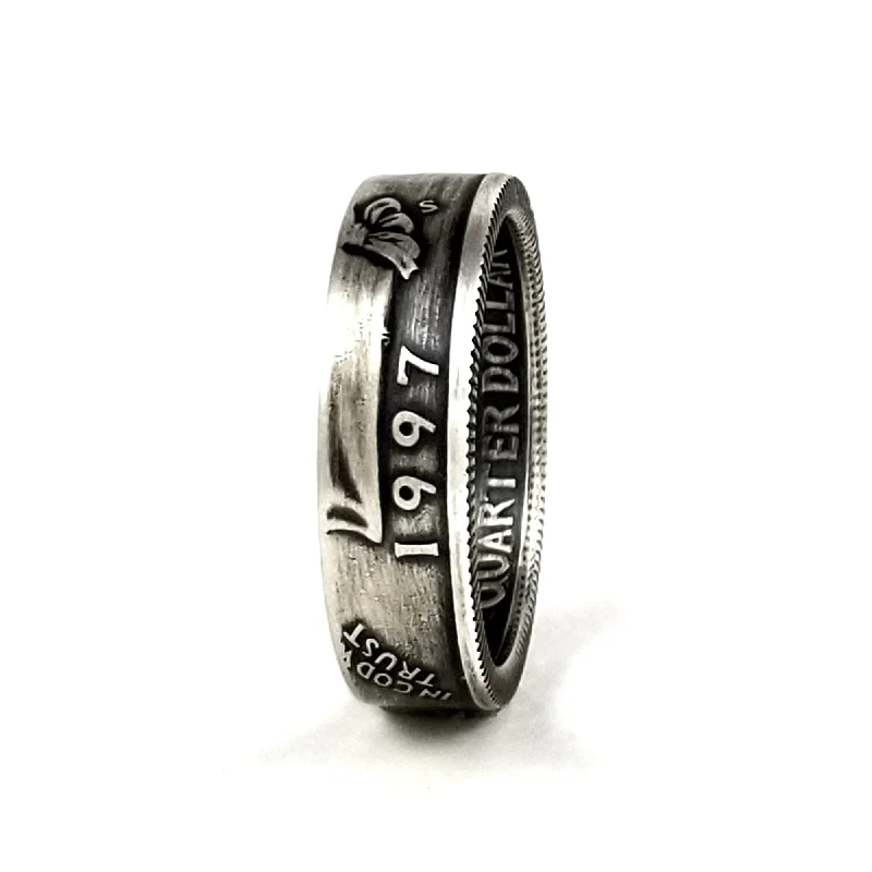 wedding bands for women -90% Silver 1997 Washington Quarter Ring