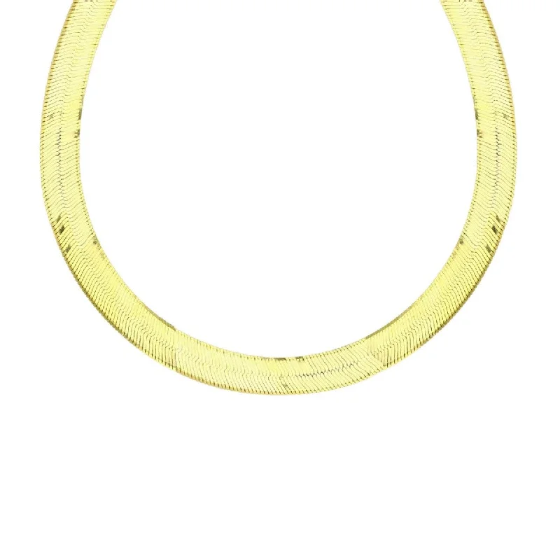 art deco rings for women -10KT Yellow Gold 20-inch 10MM Herringbone Chain