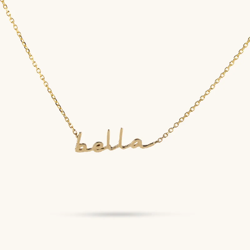 layered gold necklaces for women -Mini Cursive Name Necklace