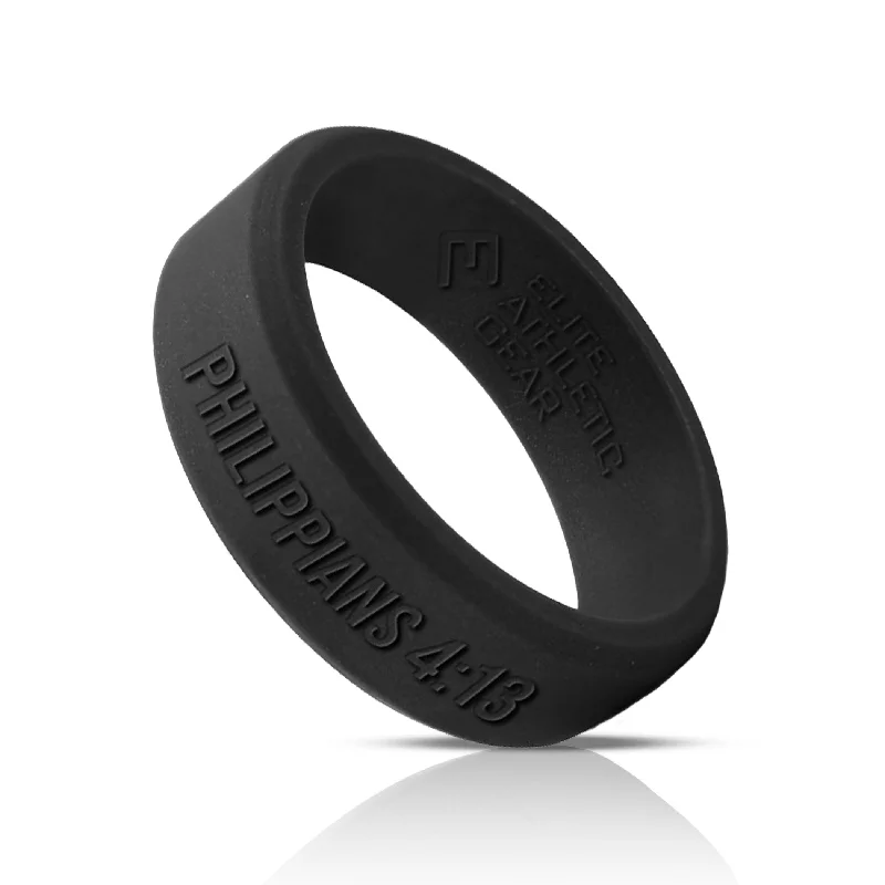 classic wedding rings for women -Philippians 4:13 Silicone Ring