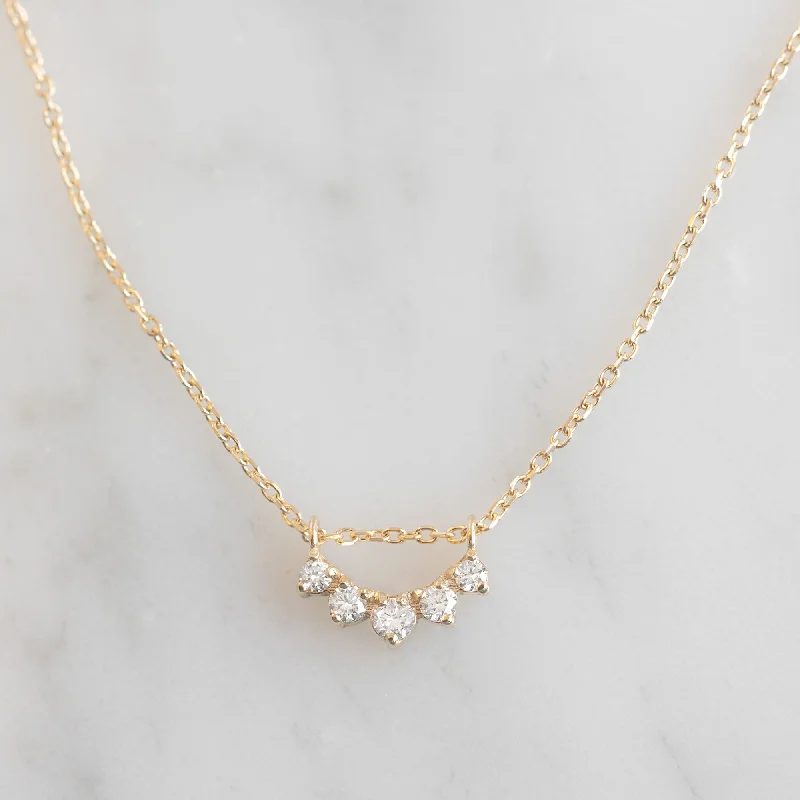 shell necklaces for women -Custom White Diamond Sunburst Necklace | 10K Yellow Gold