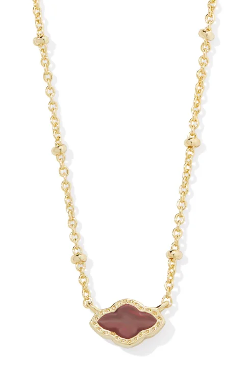 classic pearl necklaces for women -Mini Abbie Gold Plated Cranberry Illusion Satellite Short Pendant Necklace by Kendra Scott