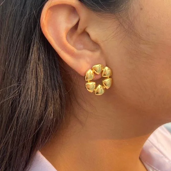 bold earrings for women -Flower Tops