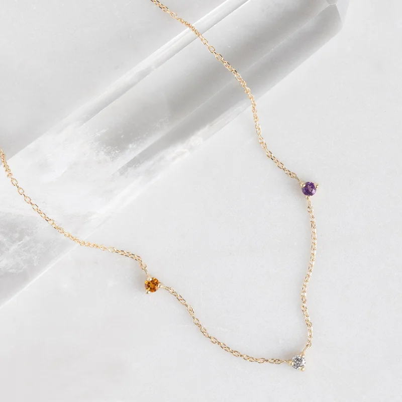 layered gold necklaces for women -The Custom Multi-Birthstone Necklace | 3 Stones