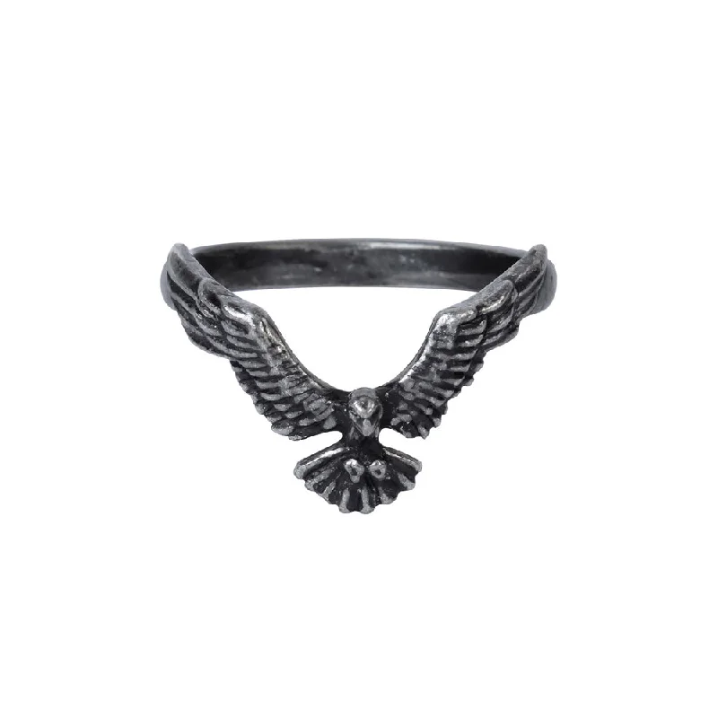 classic engagement rings -Ravenette Ring Alchemy Gothic Black Raven Ring