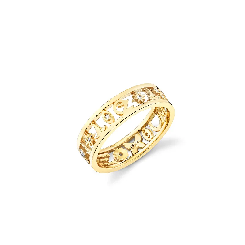 unique gemstone rings for women -Gold & Diamond Wicked Icon Eternity Ring