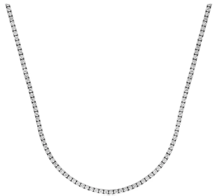 gift necklaces for women -14K White Gold 8.26cttw GH-SI1 Diamond Tennis Necklace Sz 17