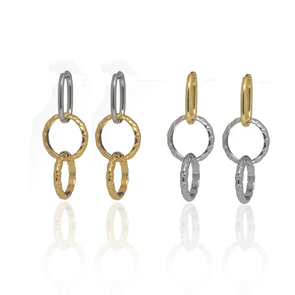 minimalistic earrings for women -Double Down Huggies