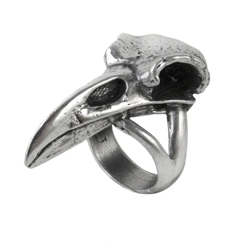 multi-colored gemstone rings -Rebeschadel Ring Raven Skull Alchemy Gothic Ring