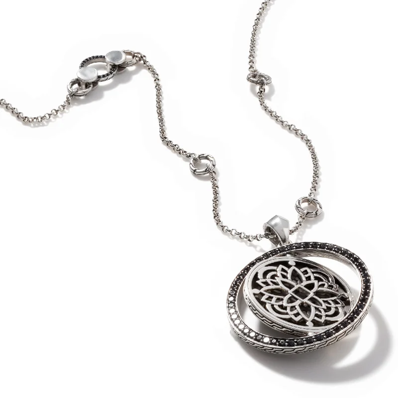 minimalist necklaces for women -Dot Mandala Diamond and Black Sapphire Necklace by John Hardy