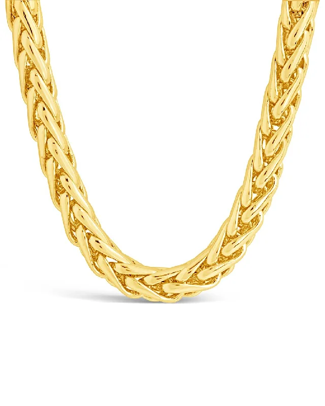 women's diamond necklaces -14K Gold Plated Wheat Chain Necklace