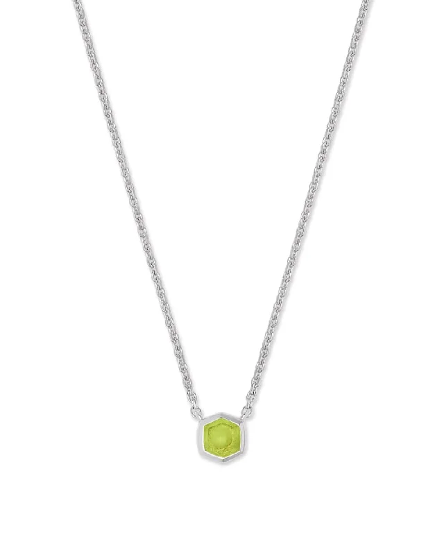 women's diamond necklaces -Davie Sterling Silver Peridot Pendant Necklace by Kendra Scott