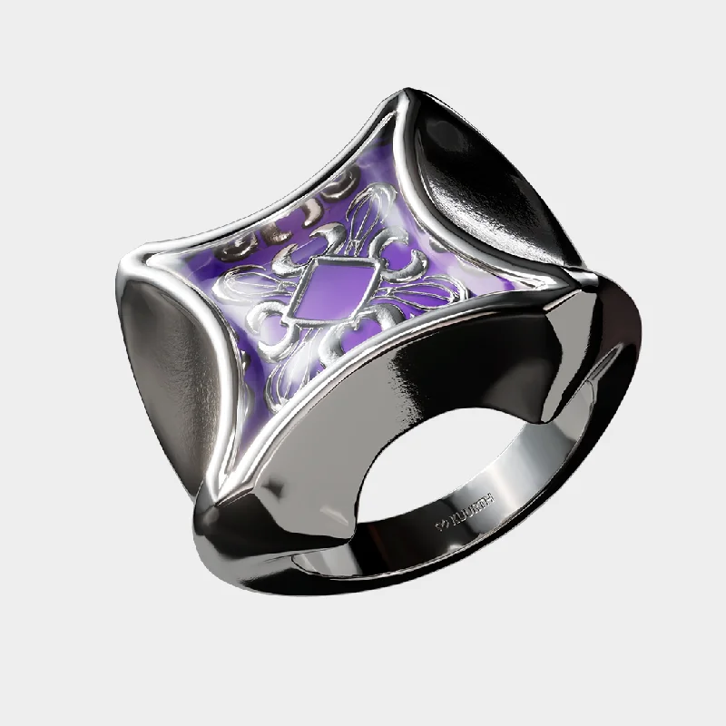 silver engagement rings -Opulence - Purple Ring