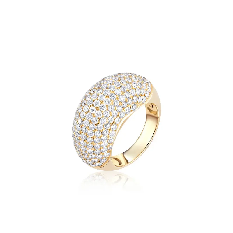 classic solitaire rings for women -Pave Diamond Bold Doughnut Ring