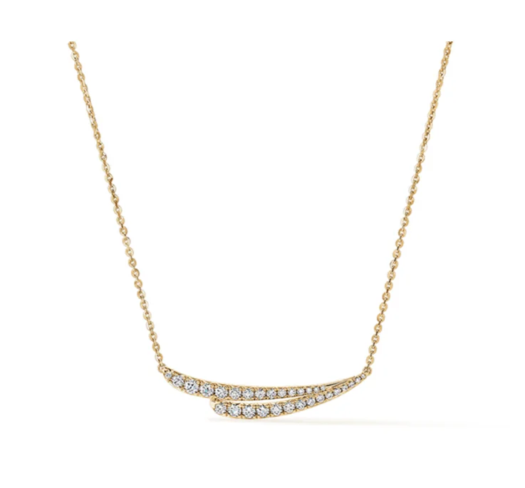 infinity necklaces for women -Vela 18K Yellow Gold 0.50cttw VS G-H French Cut Pave Diamond Pendant Necklace by HOF