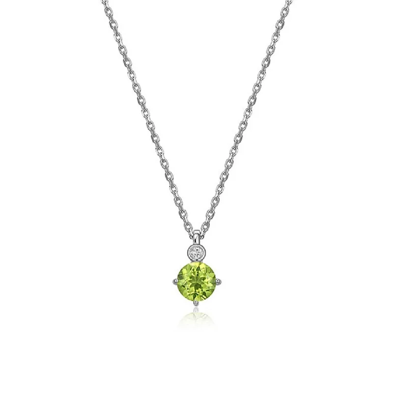 emerald necklaces for women -Sterling Silver Genuine Peridot Necklace by ELLE