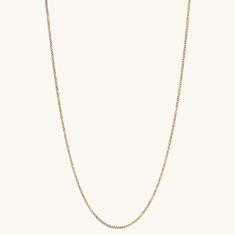 luxury gemstone necklaces for women -Flat Curb Cuban Chain Necklace