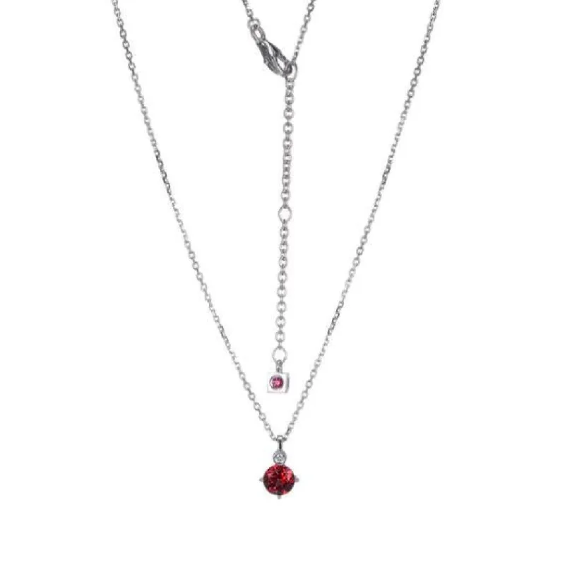 luxury pendant necklaces for women -Sterling Silver Genuine Garnet Birthstone Necklace by ELLE