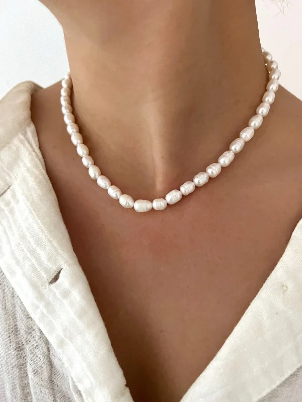 wedding necklaces for women -PERFECT PEARL NECKLACE